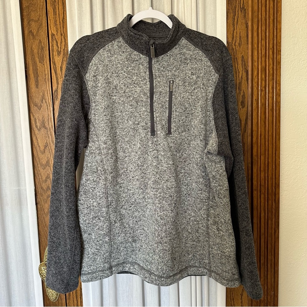 Woolrich Gray Colorblock Better Sweater Knit 1/4 Zip Pullover